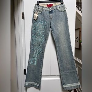 NWT Vintage Y2K Embellished Flare Jeans size 4